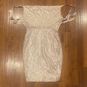 Saints + Secrets Size S Champagne Sequined Dress